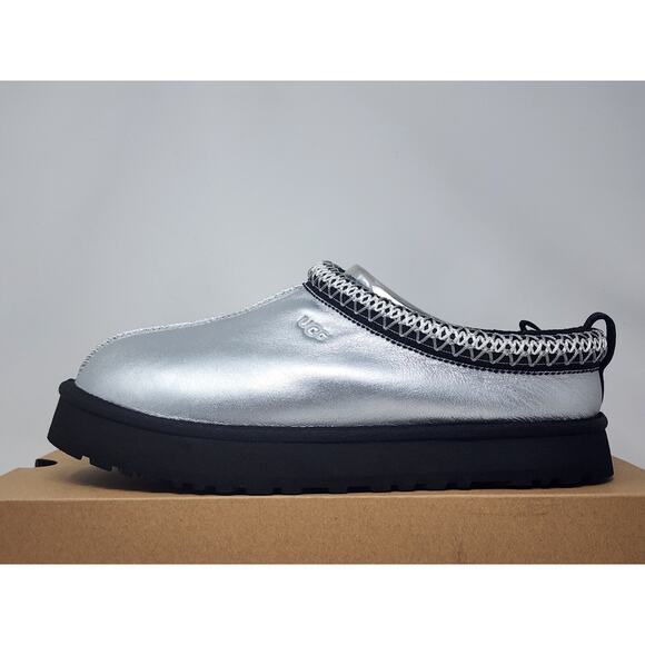 DS UGG Tazz Leather Slipper SILVER METALLIC 1143776K-SLVM - Picture 3 of 6